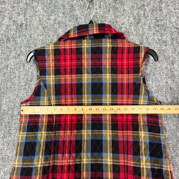 Southern Lady Vest Womens Small Plaid Quilted Outerwear‎ Lightweight Pockets - Picture 7 of 10